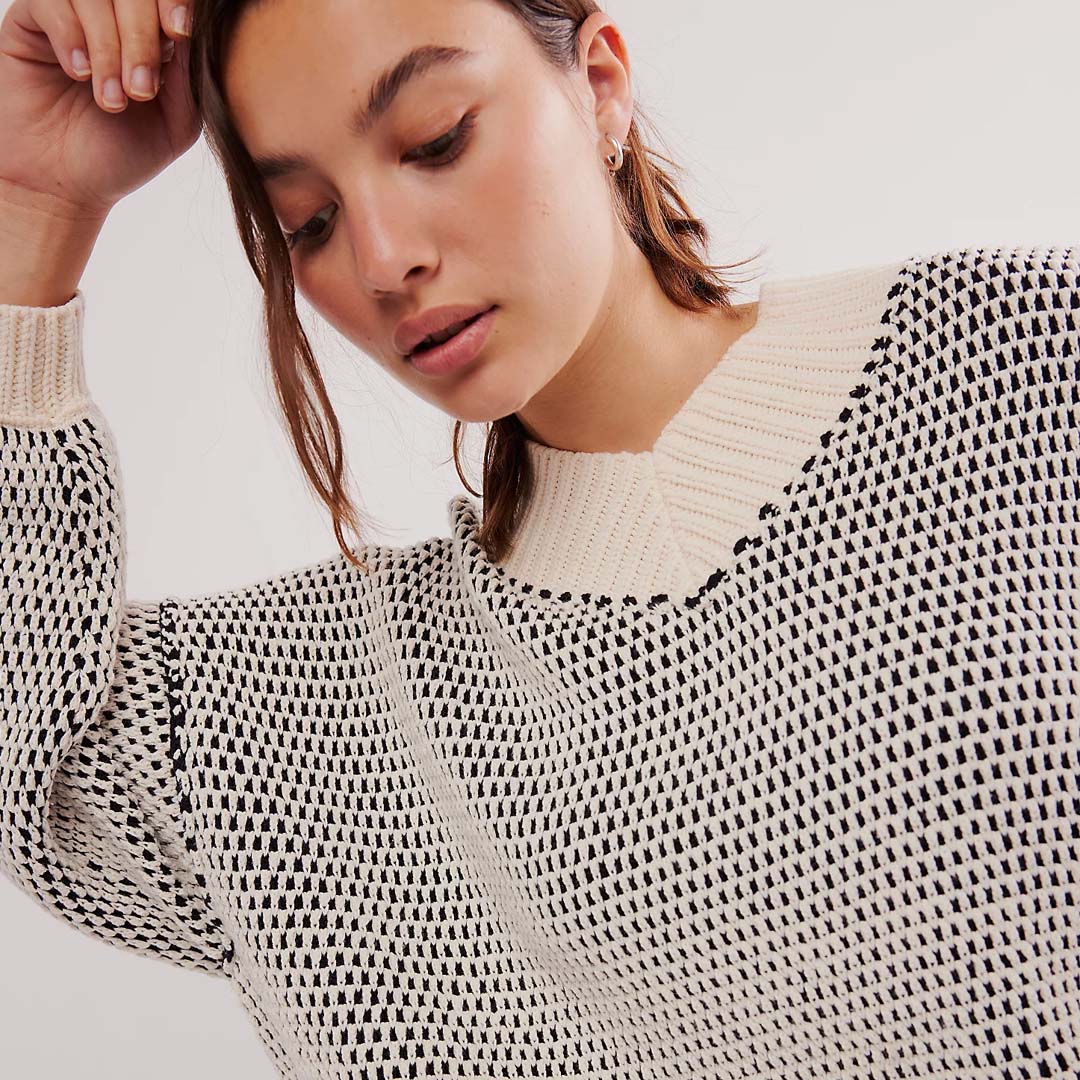 MAISIE SWEATER | IVORY BLACK COMBO