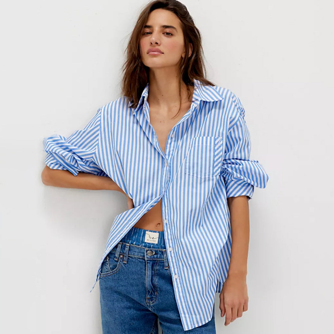 Sabine Tailored Stripe Shirt | Oxford Blue