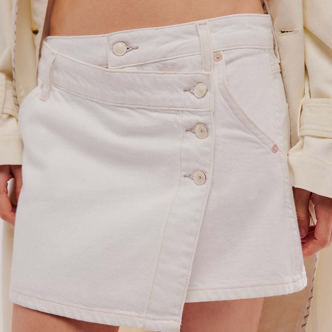 WYNNE DENIM SKIRT | BRIGHT WHITE