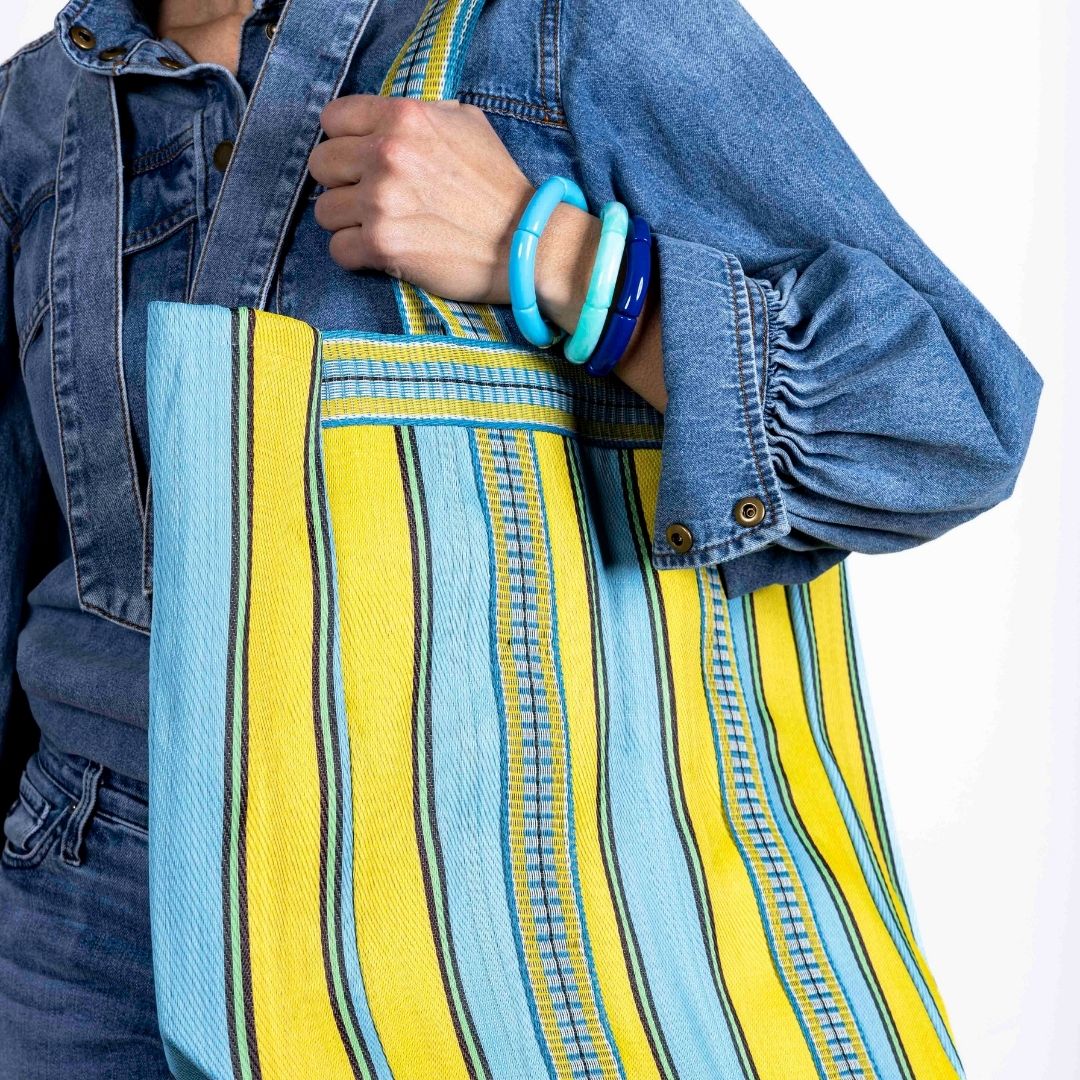 BELLE-ILE BEACH BAG | YELLOW AQUA