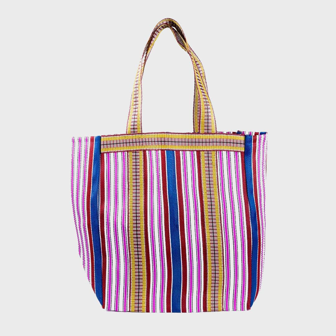 MONACO BEACH BAG | PINK RASPBERRY NAVY