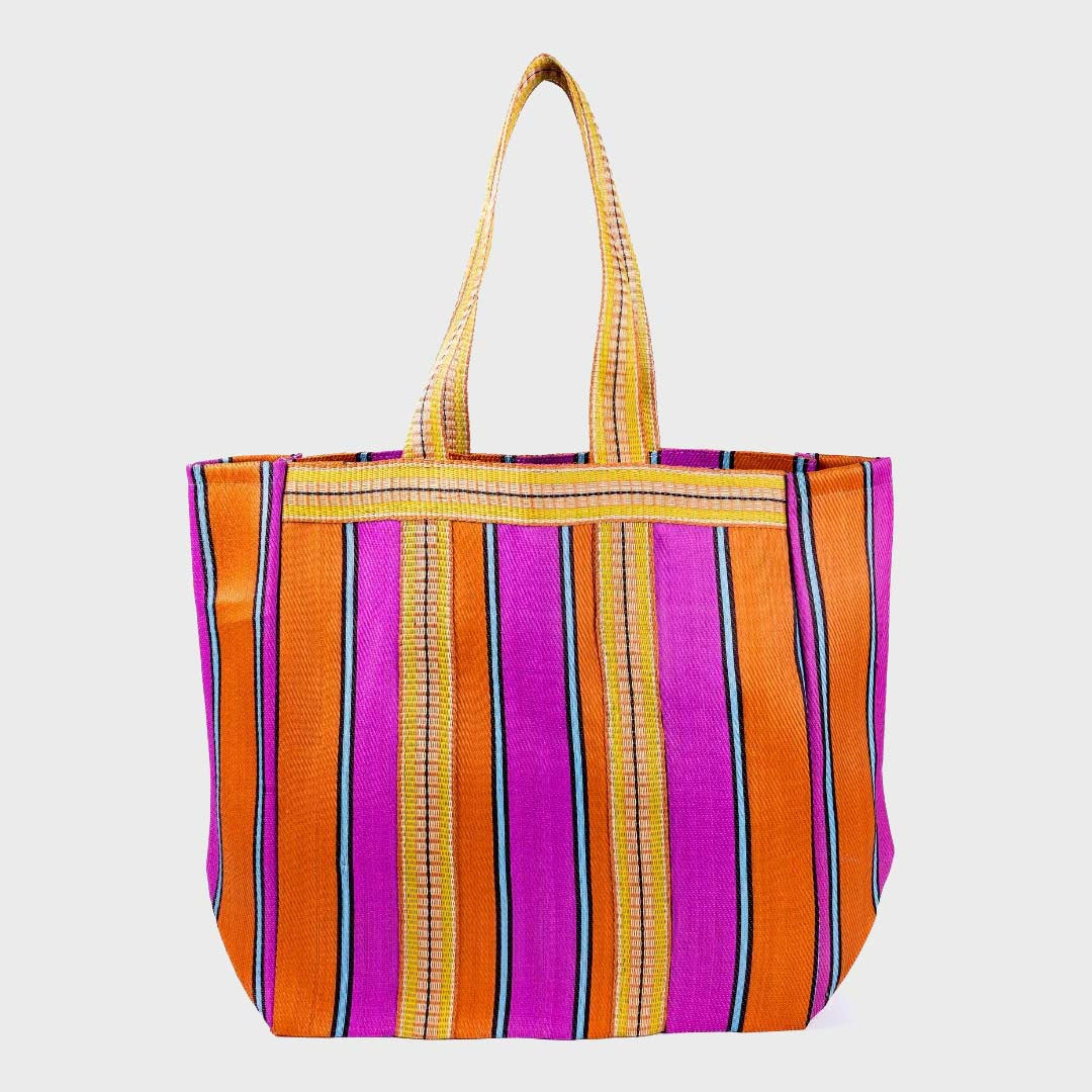 ST TROPEZ BEACH BAG | ORANGE FUCHSIA