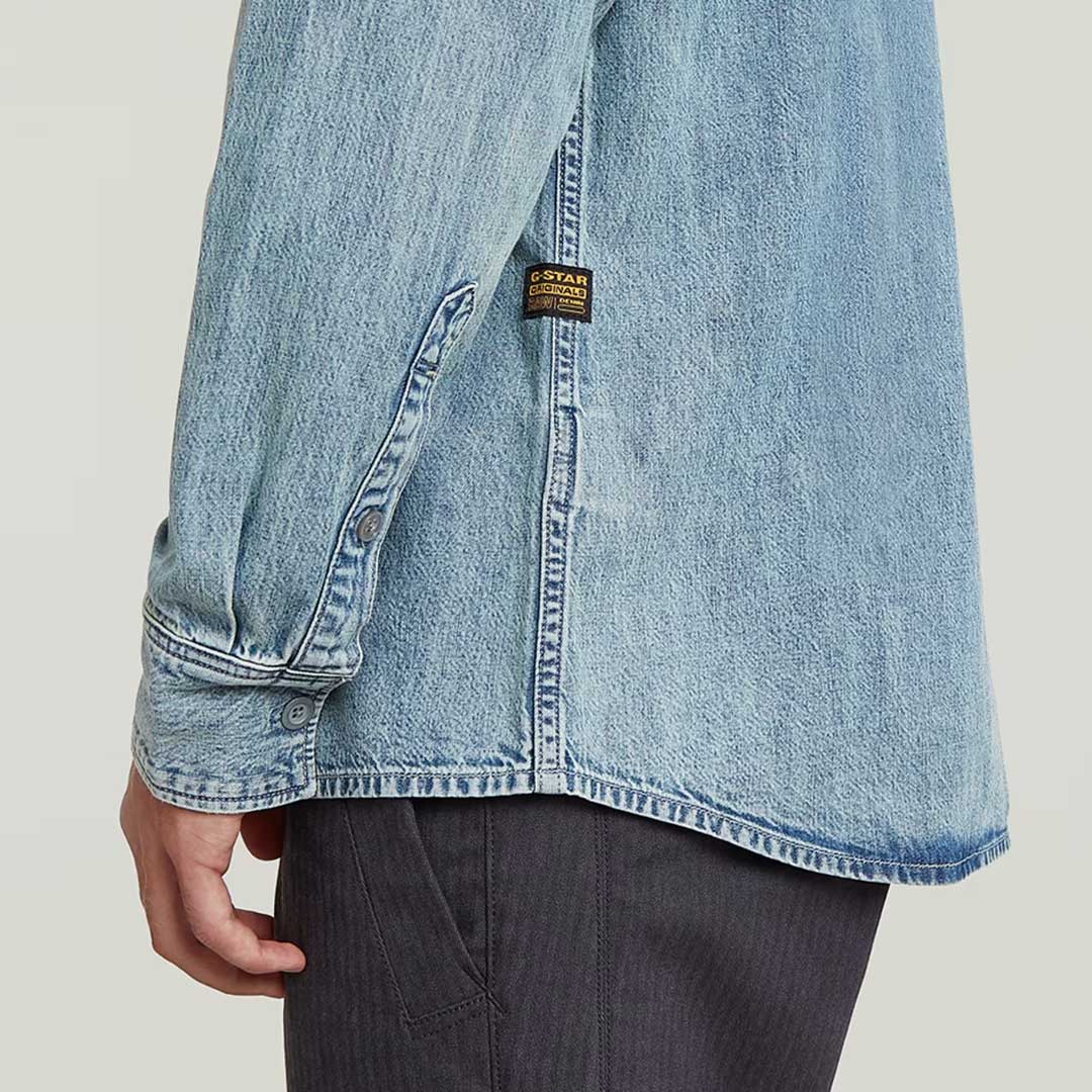 Clean Slim Shirt | Sun Faded Pacific Blue