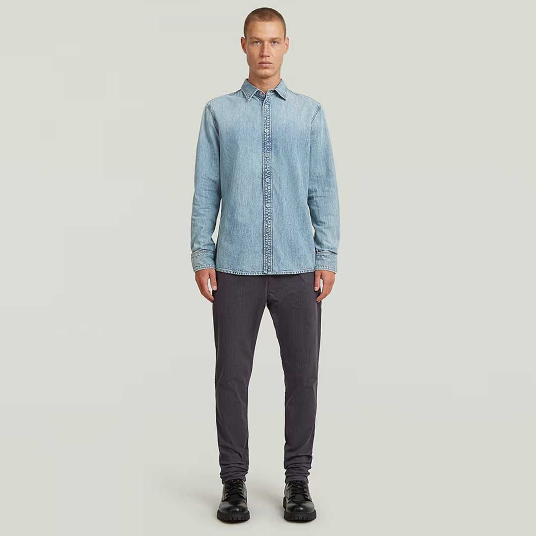 Clean Slim Shirt | Sun Faded Pacific Blue