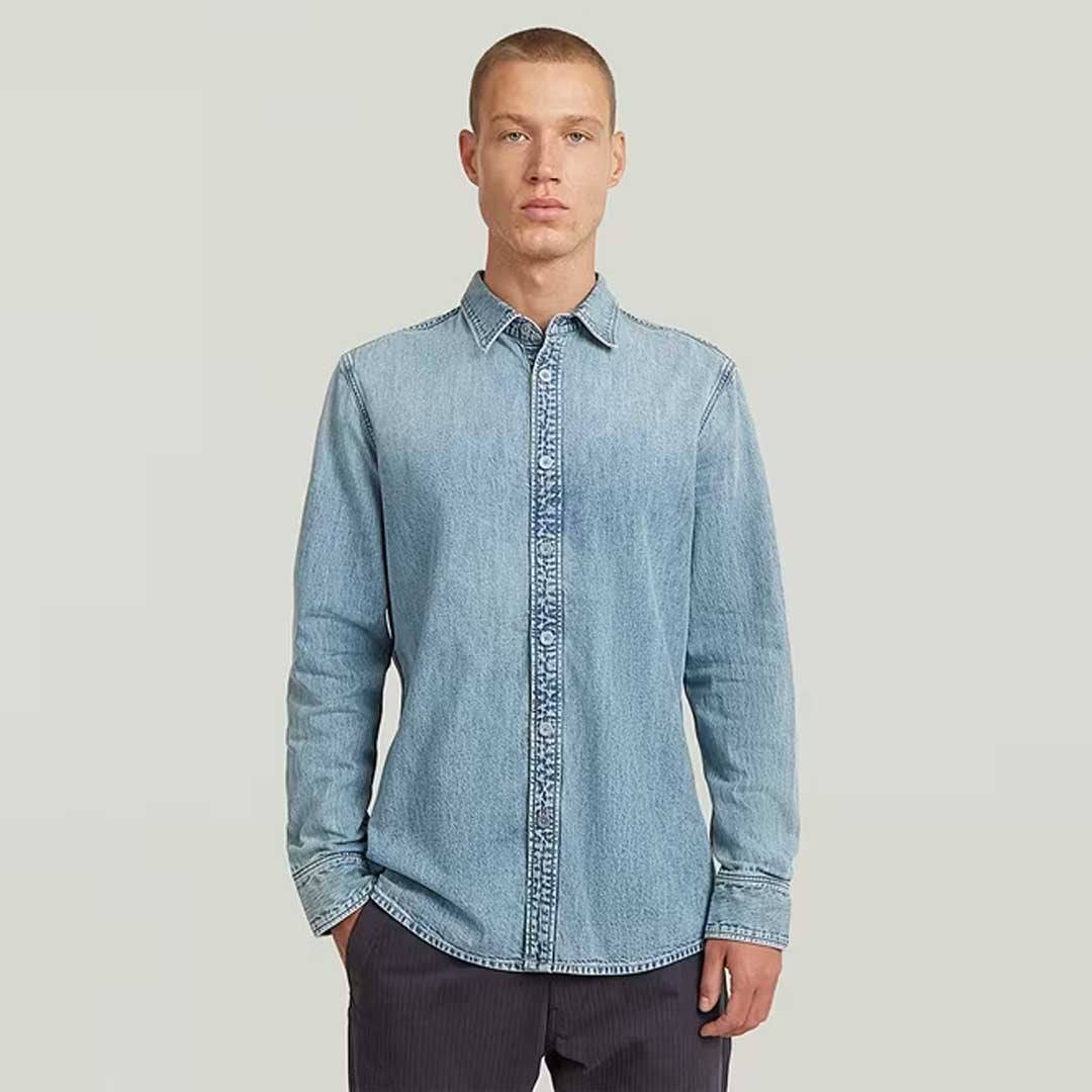 Clean Slim Shirt | Sun Faded Pacific Blue