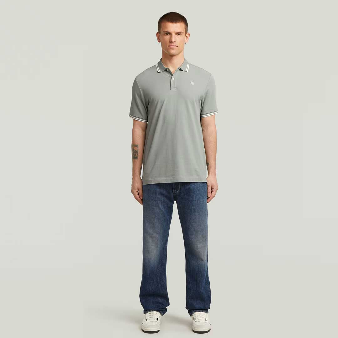 Duna Slim Stripe Polo | Iceberg Green