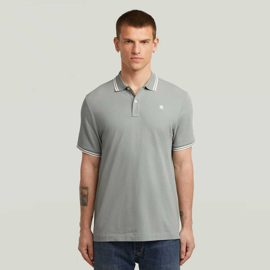 Duna Slim Stripe Polo | Iceberg Green