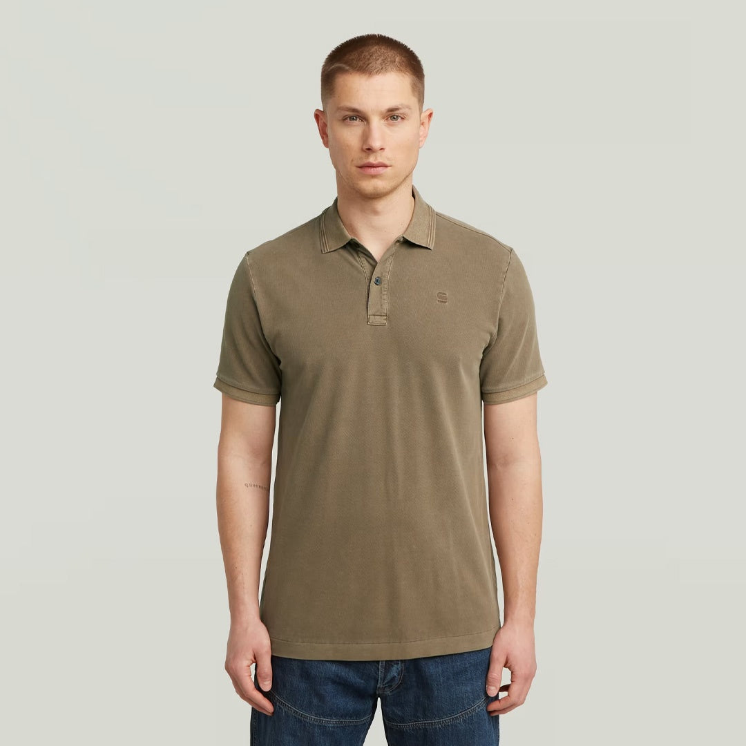 Dunda Overdyed Slim Polo | Desert Palm
