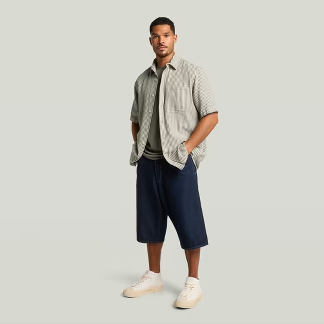 One Pocket Regular Shirt | Dark Nuri Green Wide Stripe