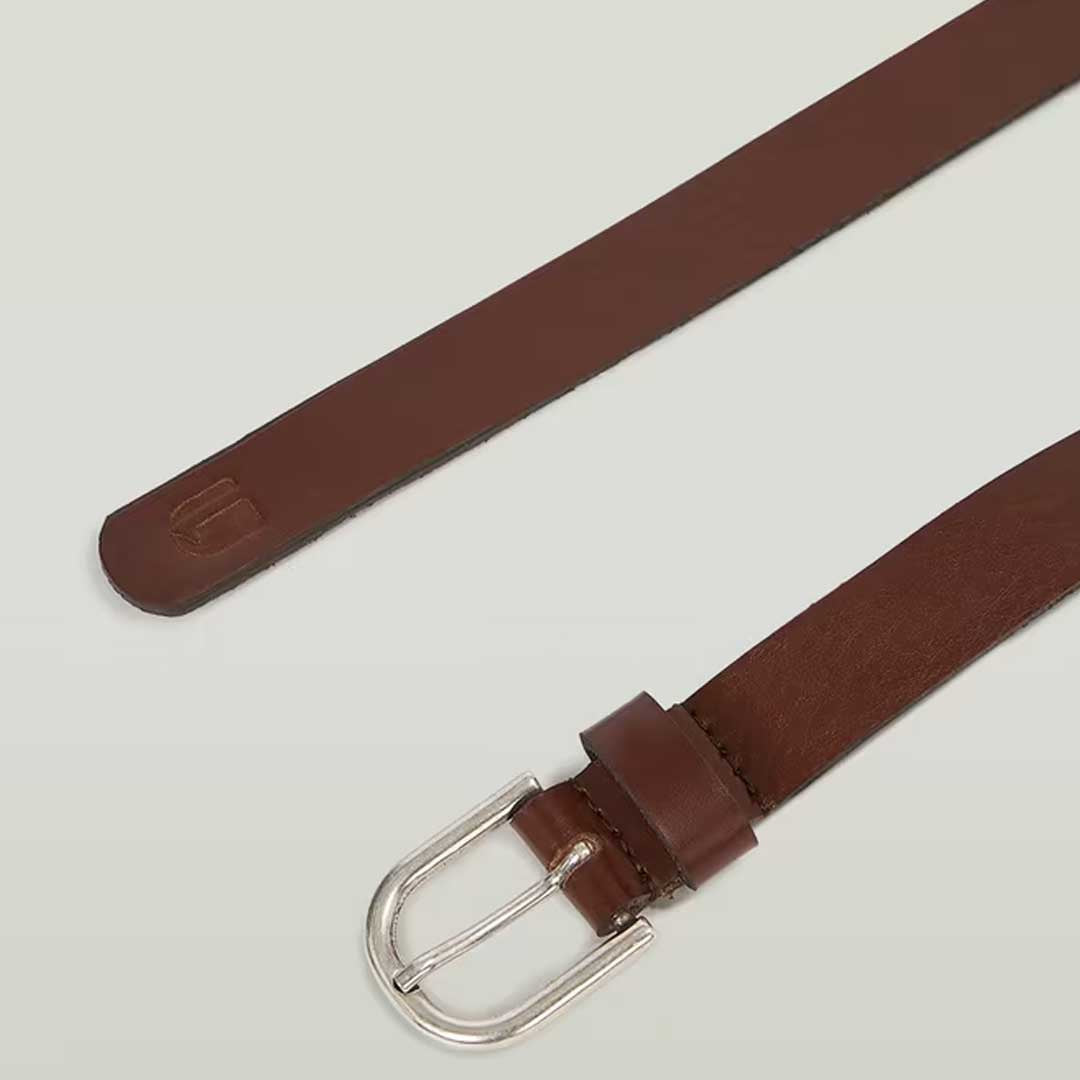 Thin Belt | Antic Silver Dark Brown