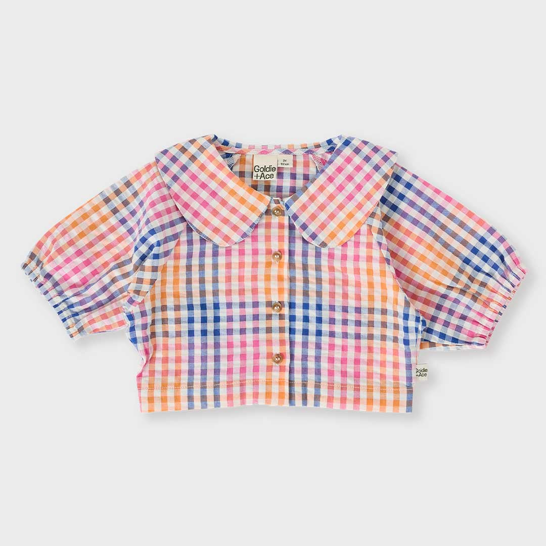 Beatrice Blouse | Rainbow Gingham