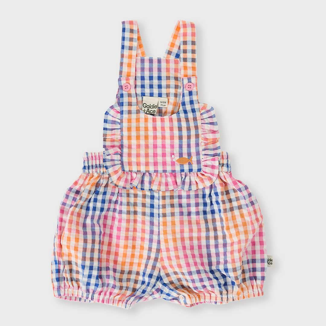 Bubble Frill Romper | Rainbow Gingham