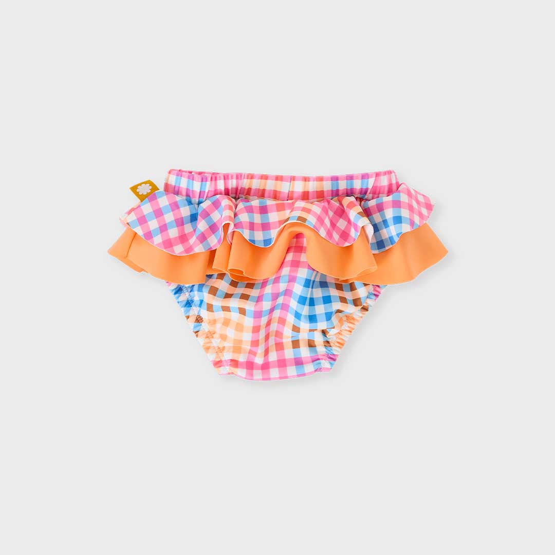 Frill Waist Swim Nappy | Rainbow Gingham