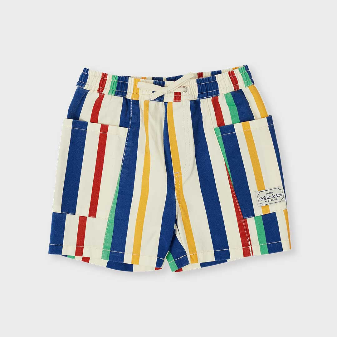 Noah Denim Pocket Shorts | 90's Bold Stripe