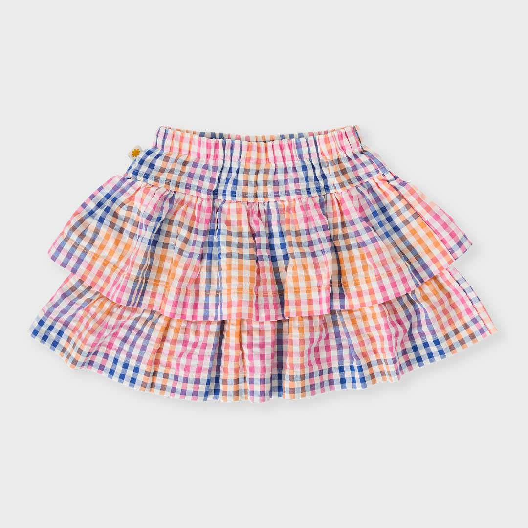 Ria Ruffle Skirt | Rainbow Gingham