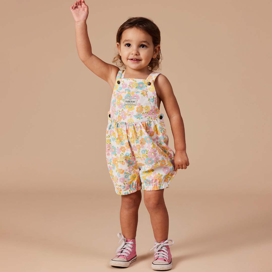 BESSIE BUBBLE SHORTALLS FLOWER CHILD