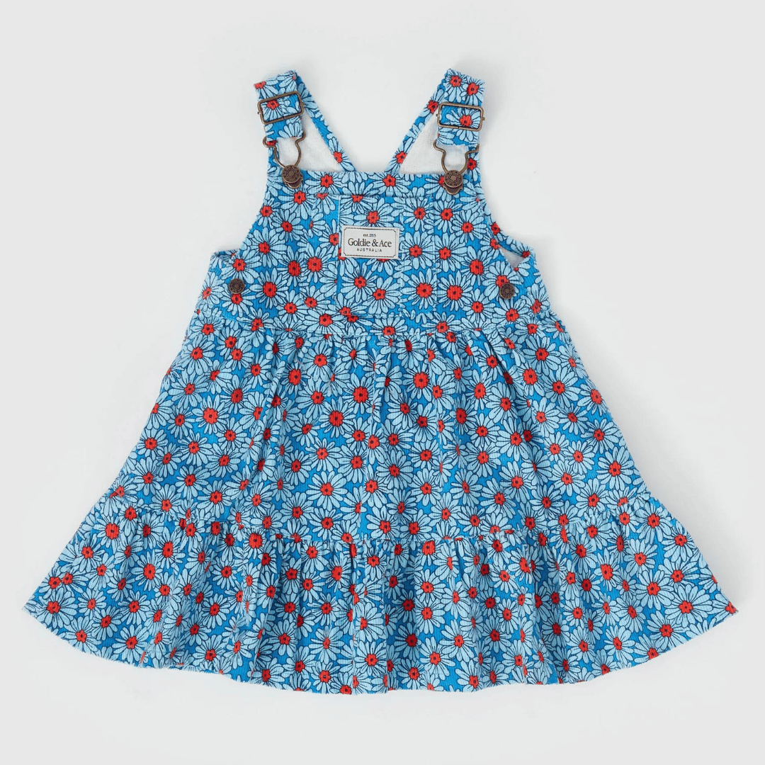 DIXIE DAISY TIERED CORDUROY PINAFORE DRESS