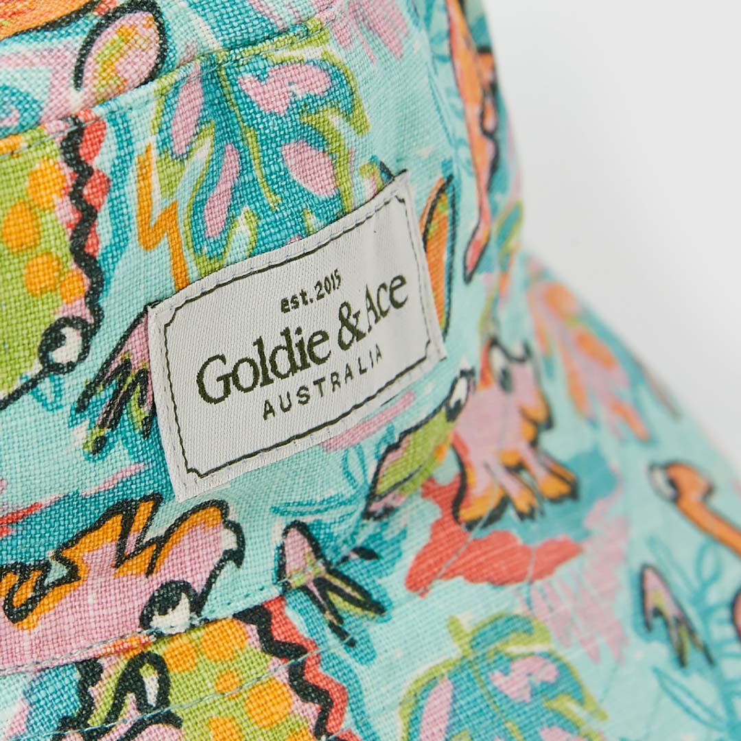 GOLDIE DINO JUNGLE LINEN BUCKET HAT