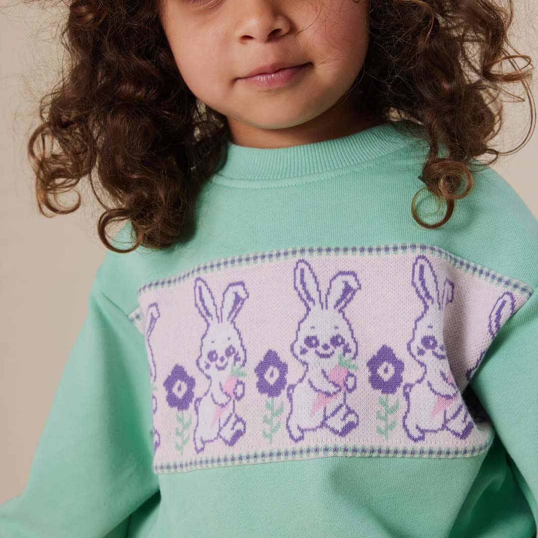 HAZEL PUFF SLEEVE BUNNY SWEATER | MINT