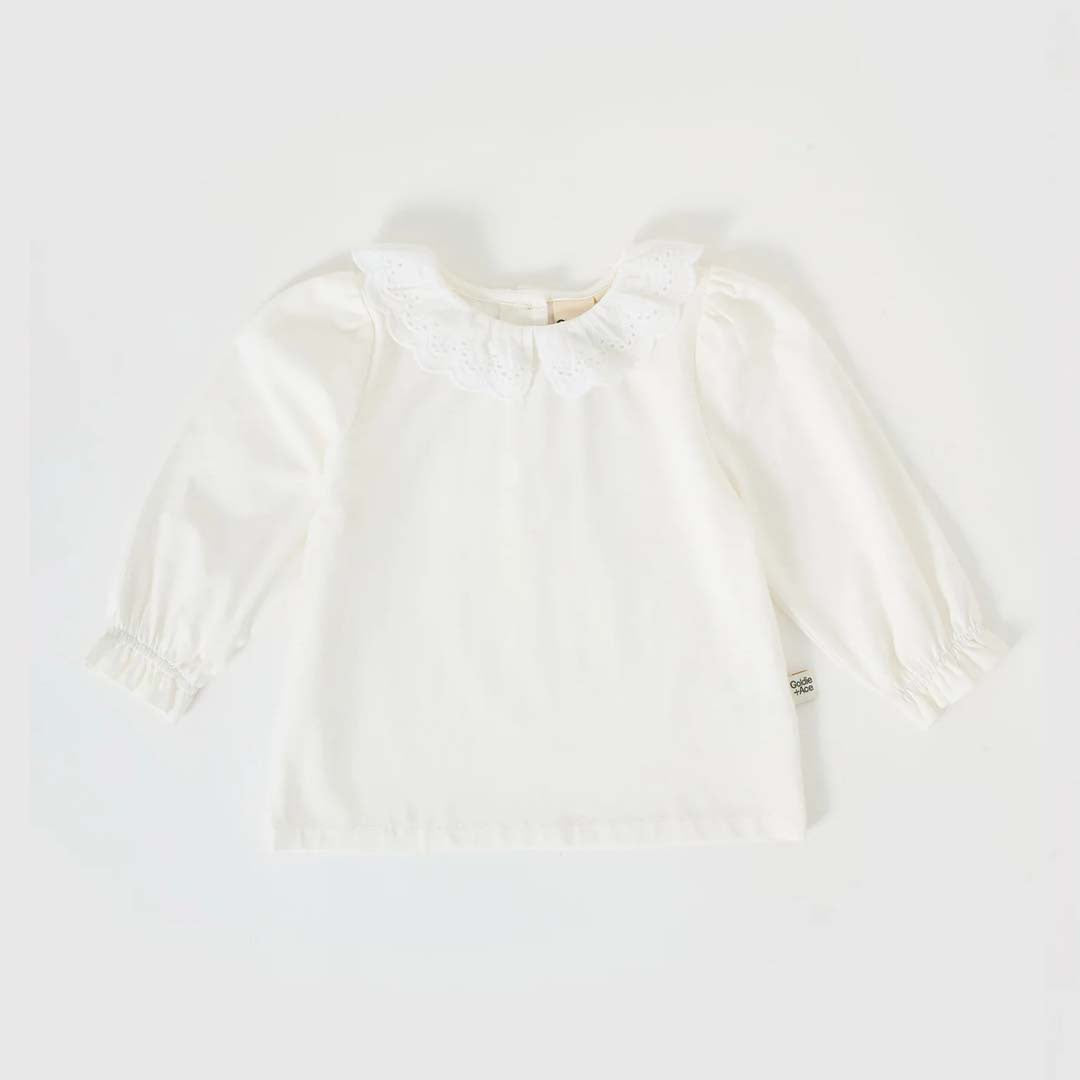 LAURA PUFF SLEEVE COLLAR LONG SLEEVE CREAM