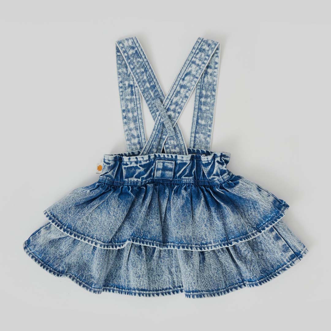 RILEY RARA DENIM SUSPENDER SKIRT