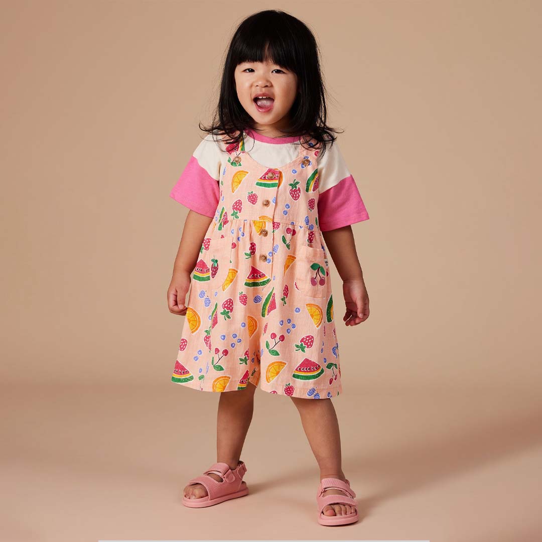 SARA LINEN SHORTALLS FRUIT SALAD