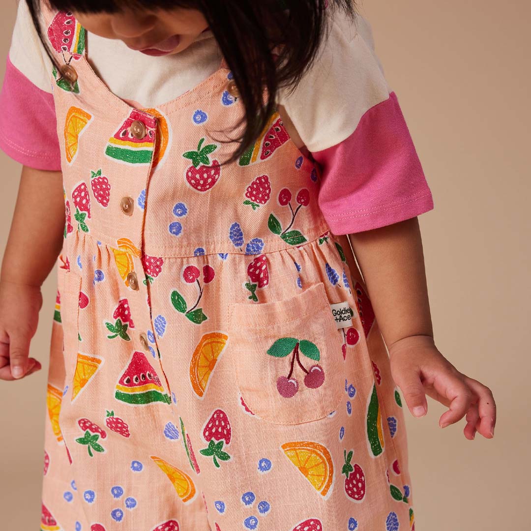 SARA LINEN SHORTALLS FRUIT SALAD