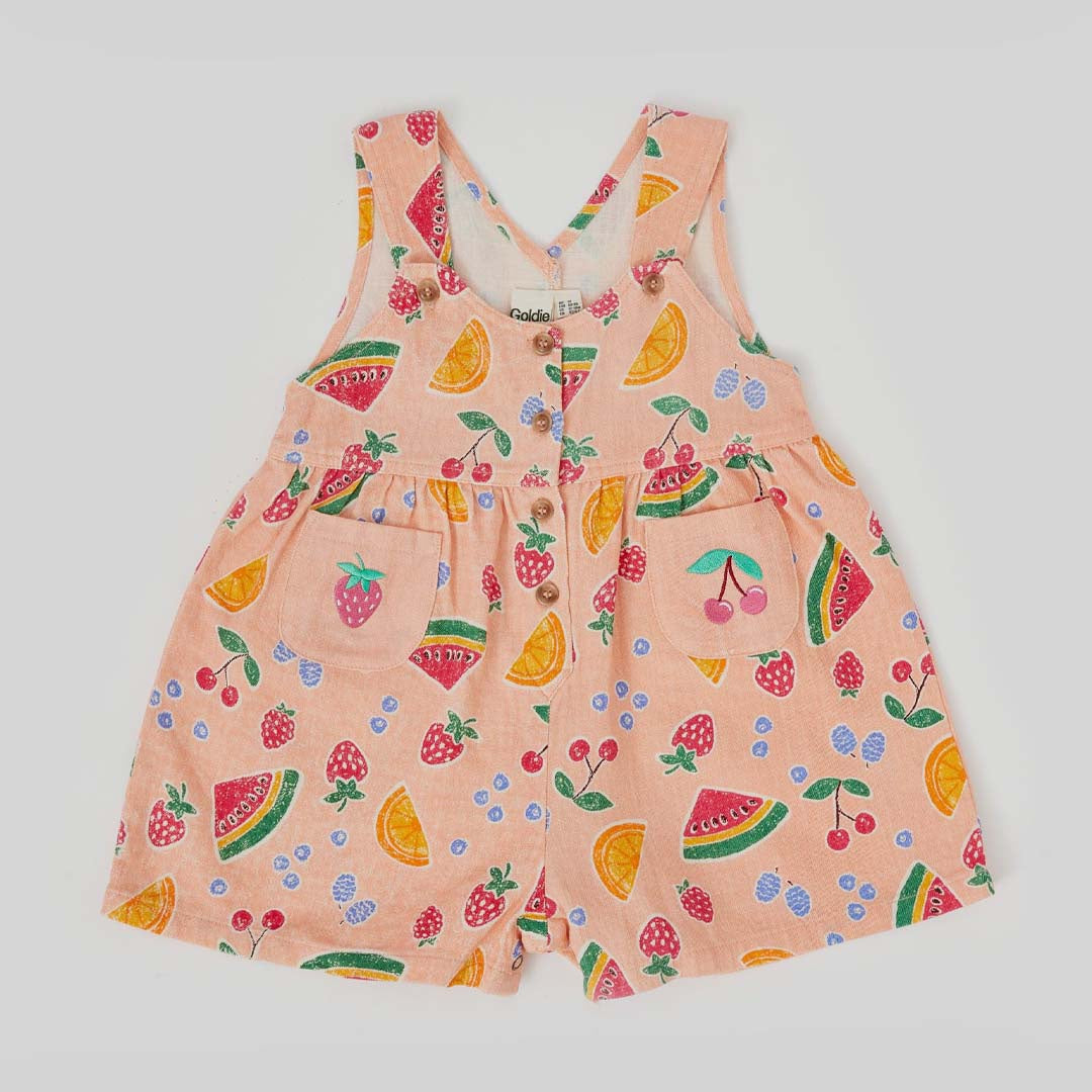 SARA LINEN SHORTALLS FRUIT SALAD