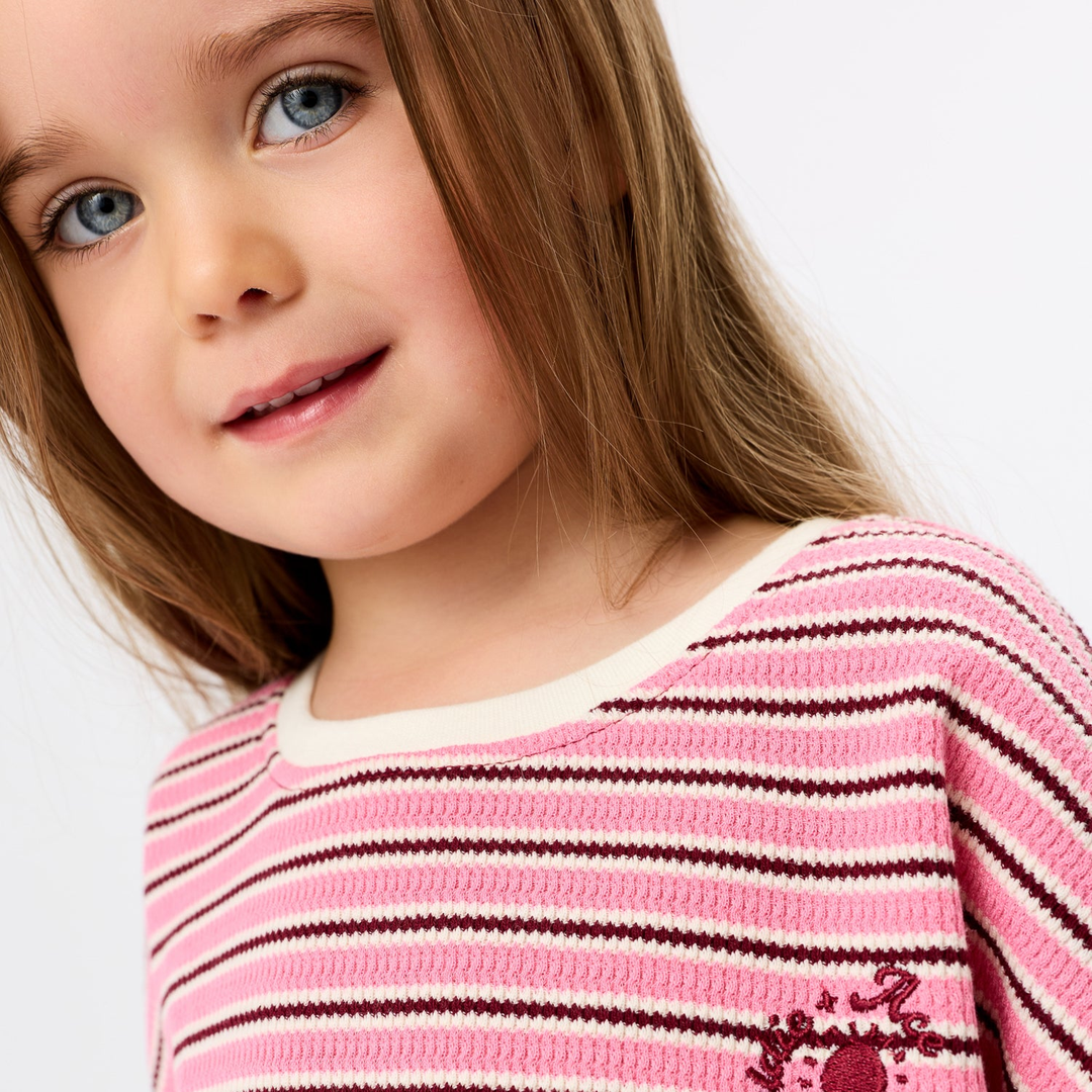 Waffle Stripe T-Shirt | Pink — product detail