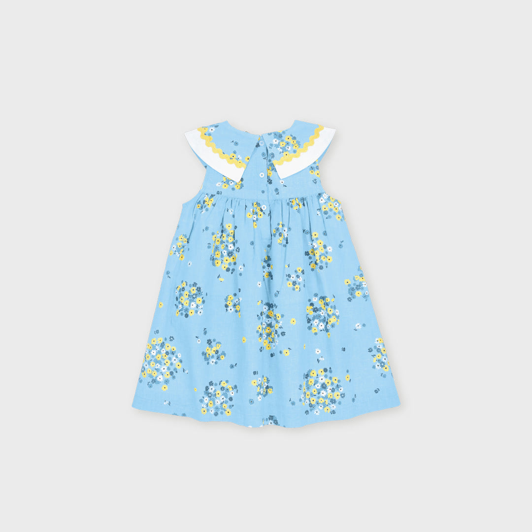 Floral Lucy Dress | Sky Blue — product view