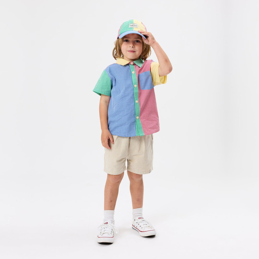 Gingham Colour Block Cap | Multi — lifestyle view