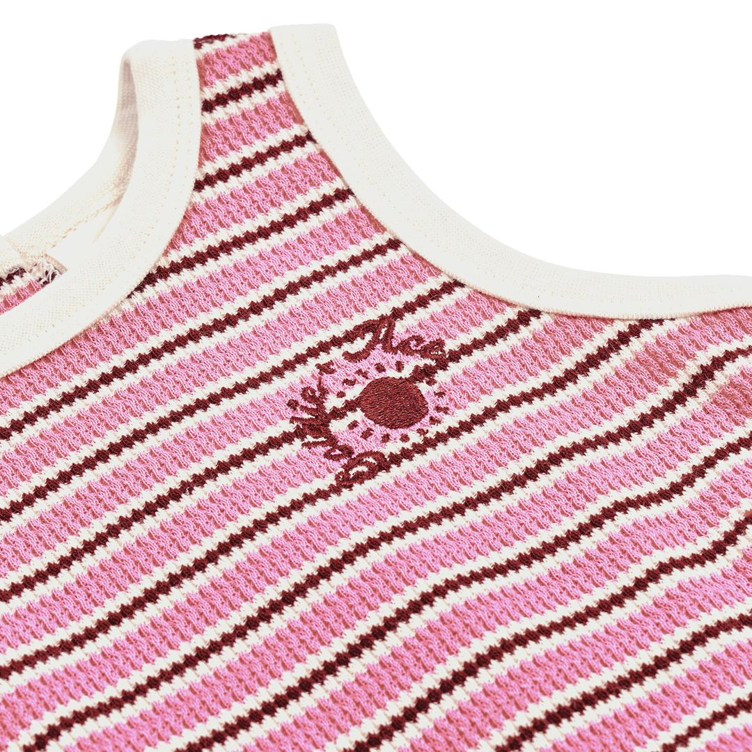 Waffle Bubble Romper | Pink — product detail