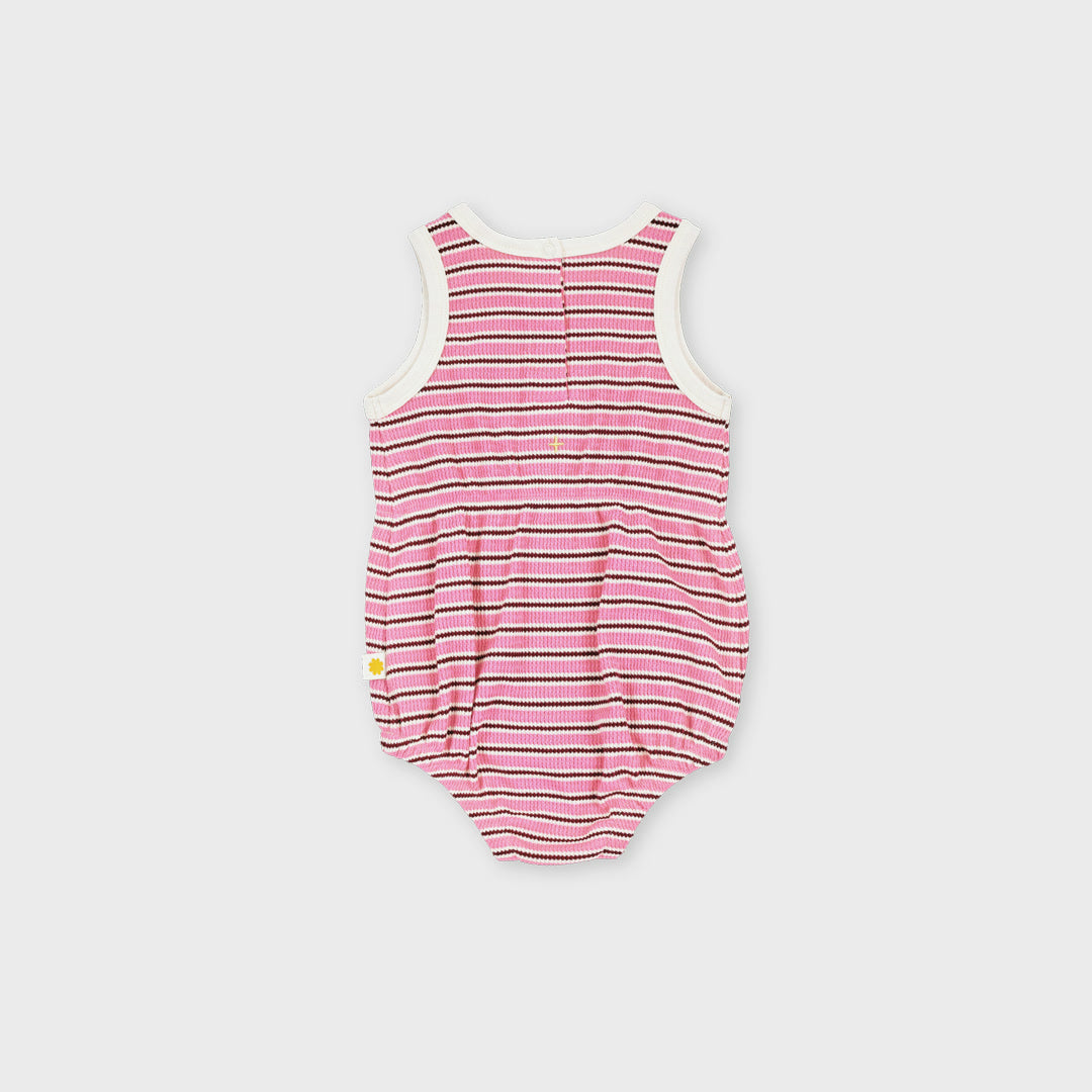 Waffle Bubble Romper | Pink — product view