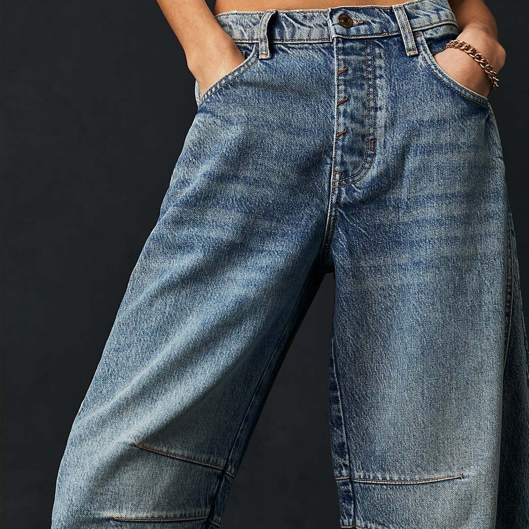 GOOD LUCK MID-RISE BARREL JEANS | ULTRA LIGHT BEAM