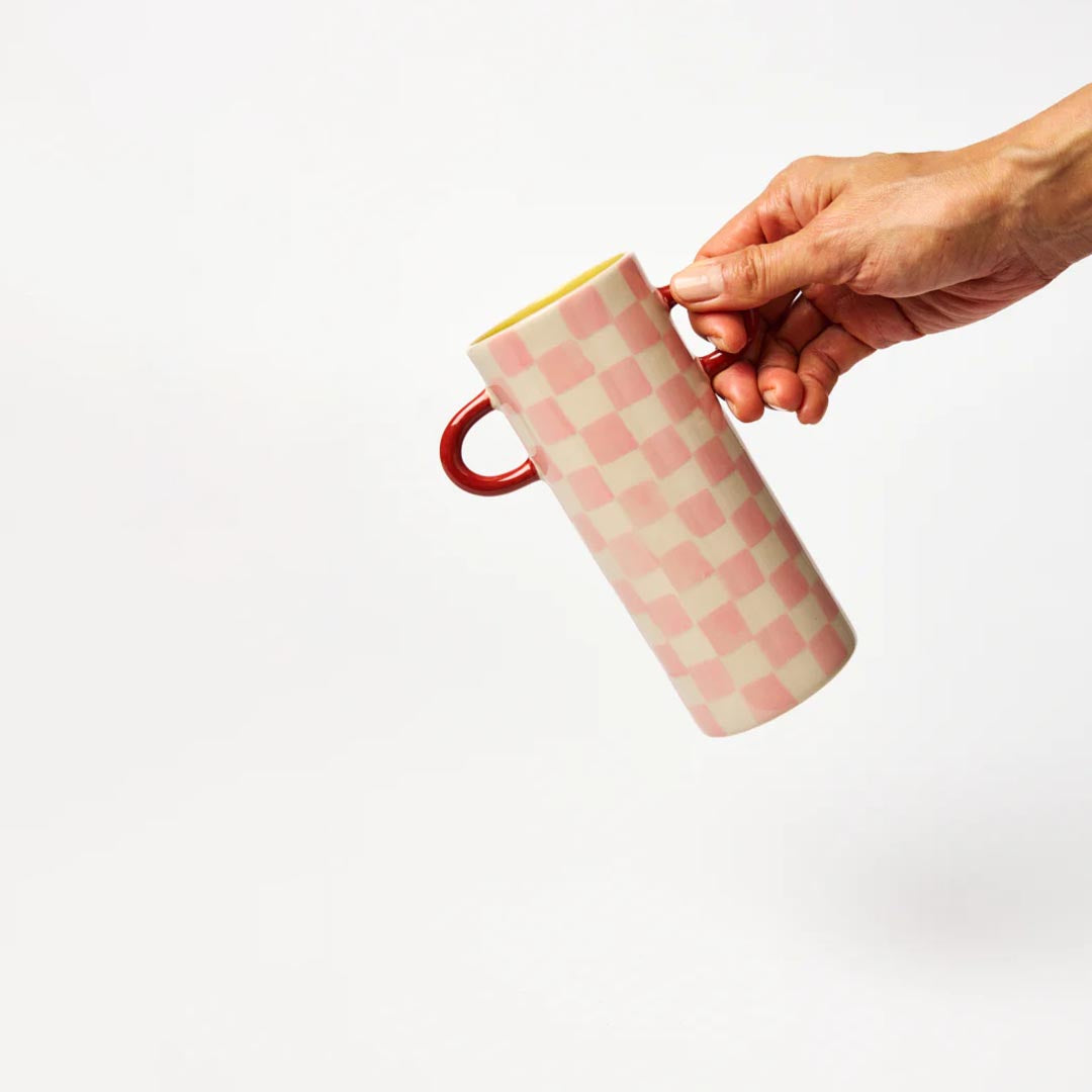 Griffe Bud Vase | Pink Check