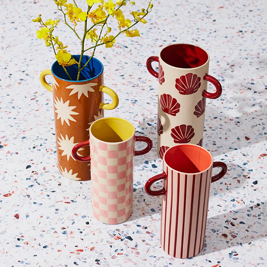 Griffe Bud Vase | Pink Check
