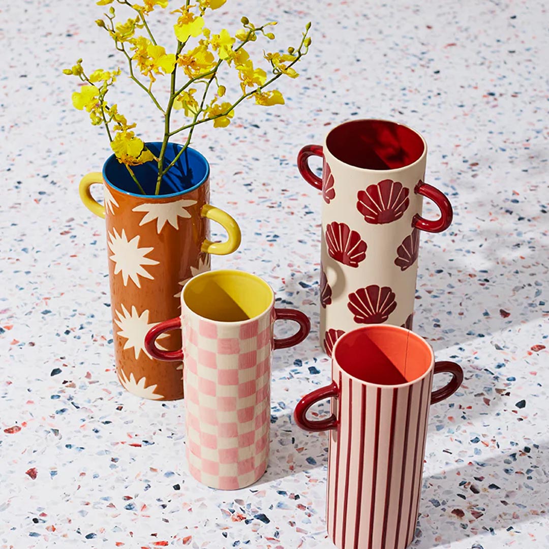 Griffe Tall Vase | Burgundy Shell