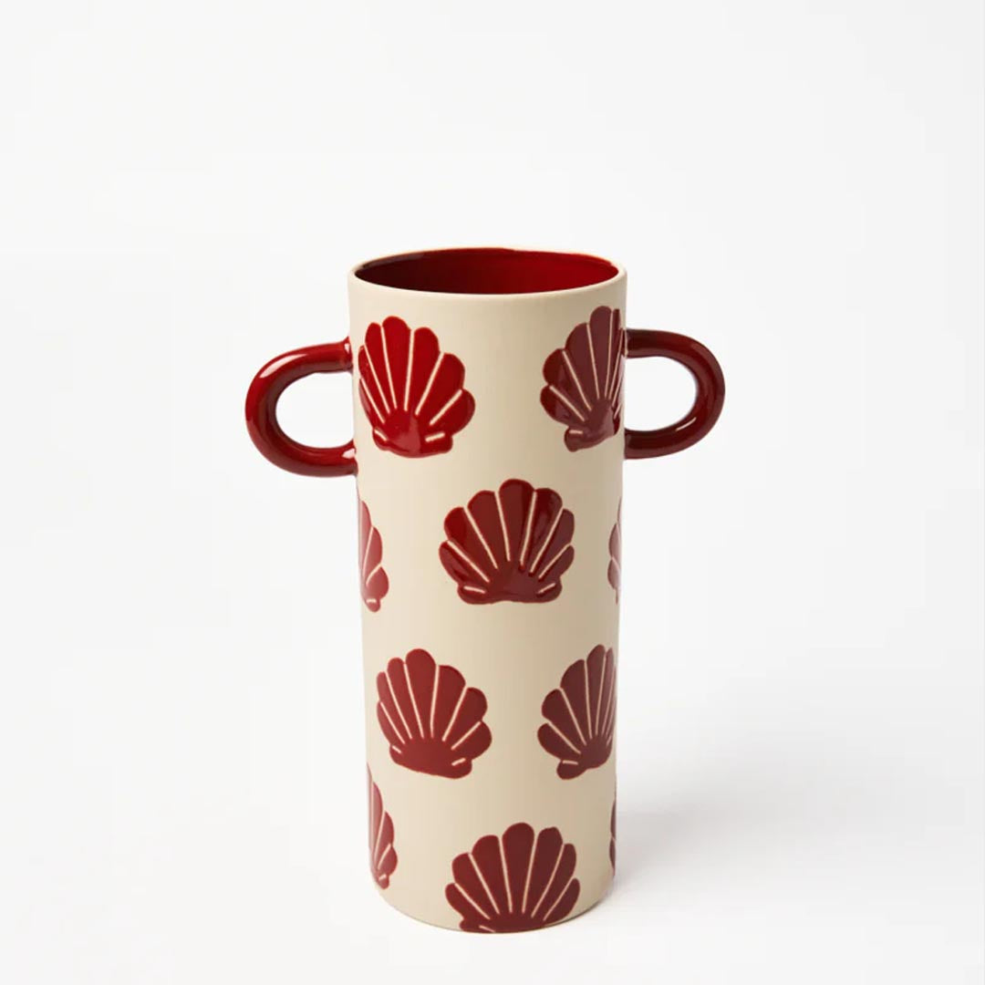 Griffe Tall Vase | Burgundy Shell