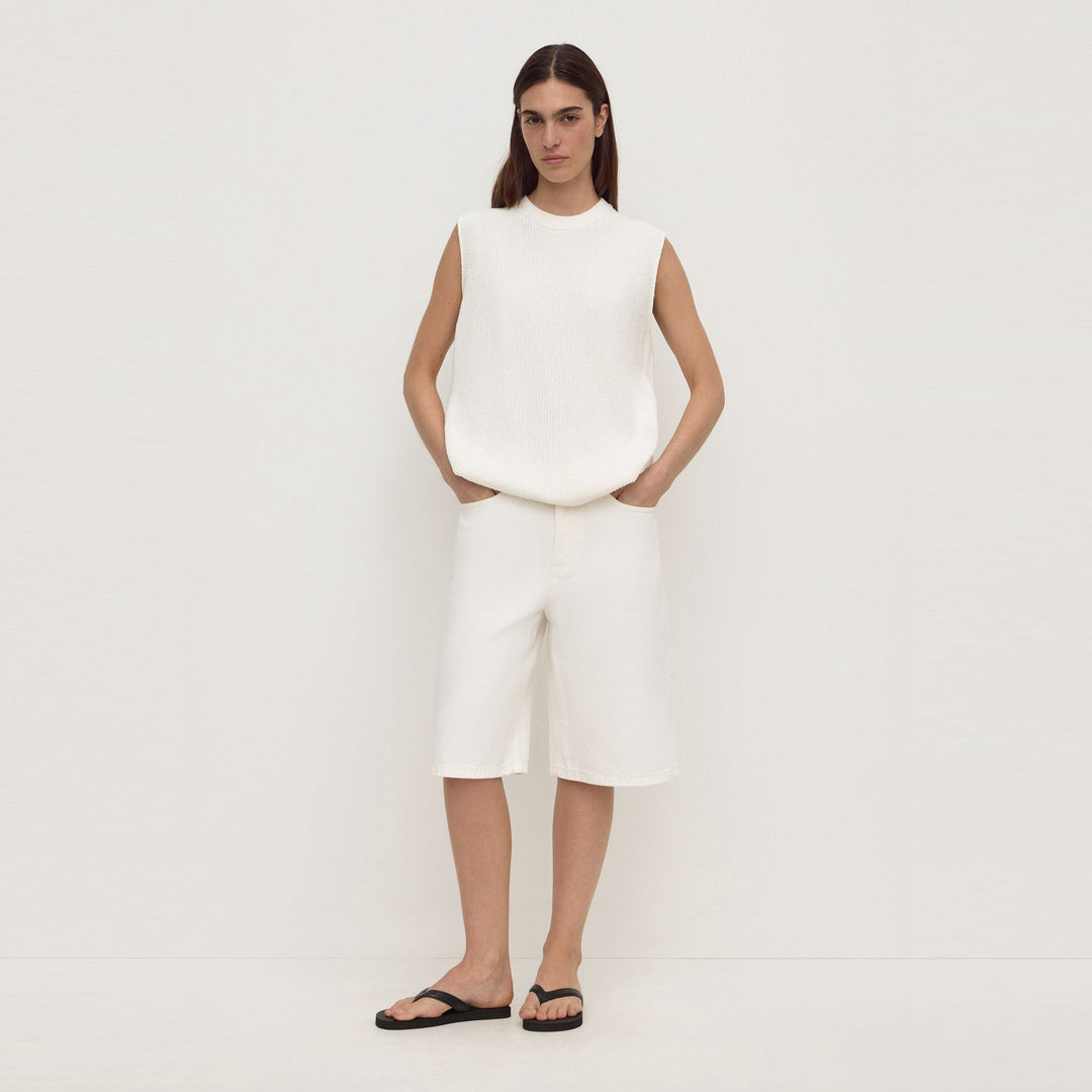 Assembly Label Hannah Cotton Boucle Tank in Cream