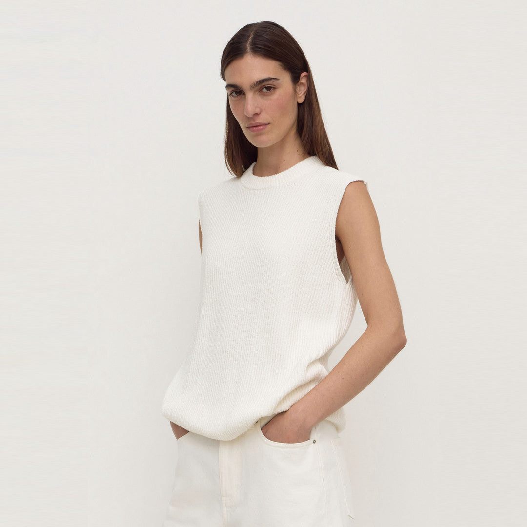 Assembly Label Hannah Cotton Boucle Tank in Cream