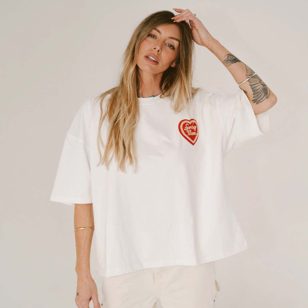 Sorry Mom Tee | White