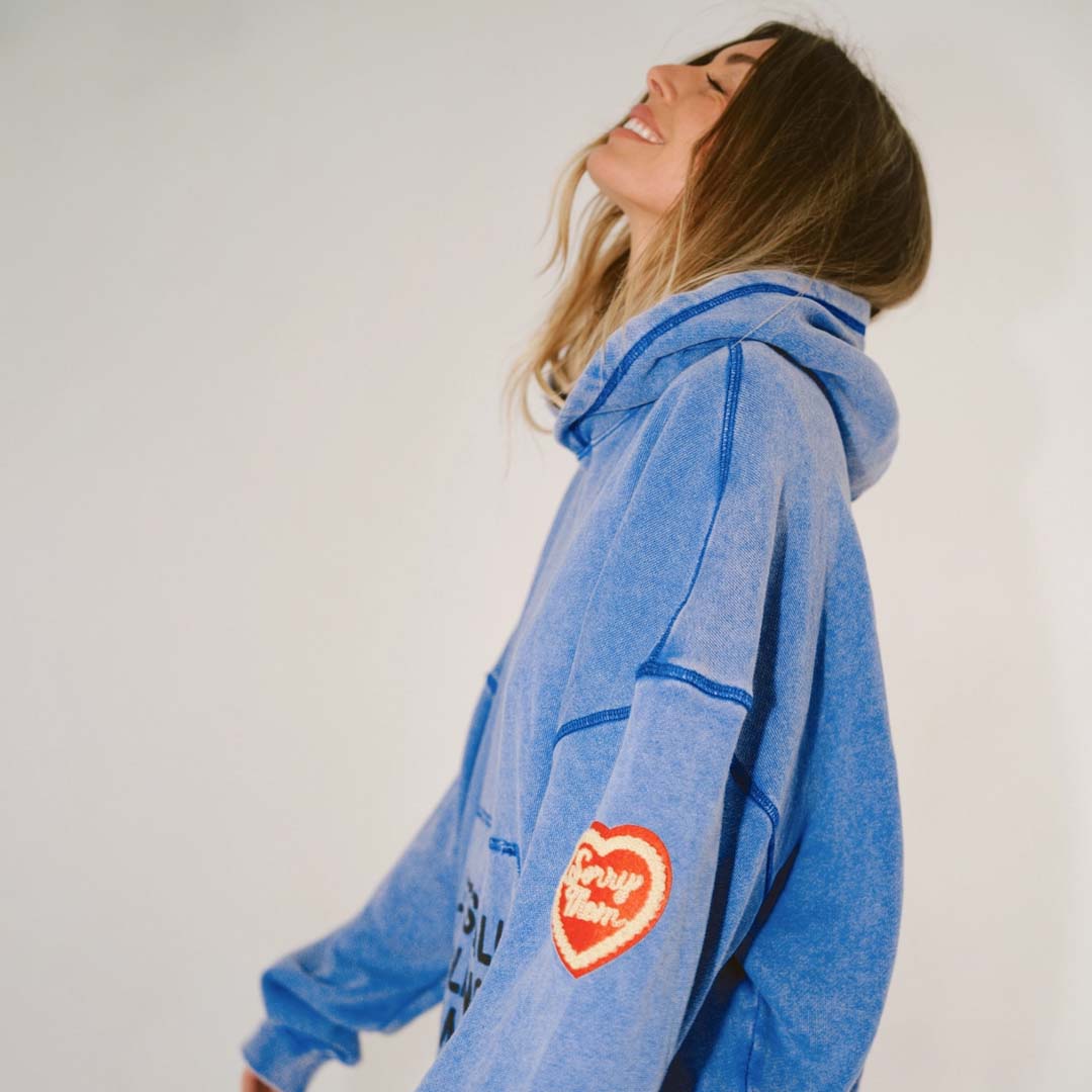 Sorry Mom Hoodie | Faded Indigo