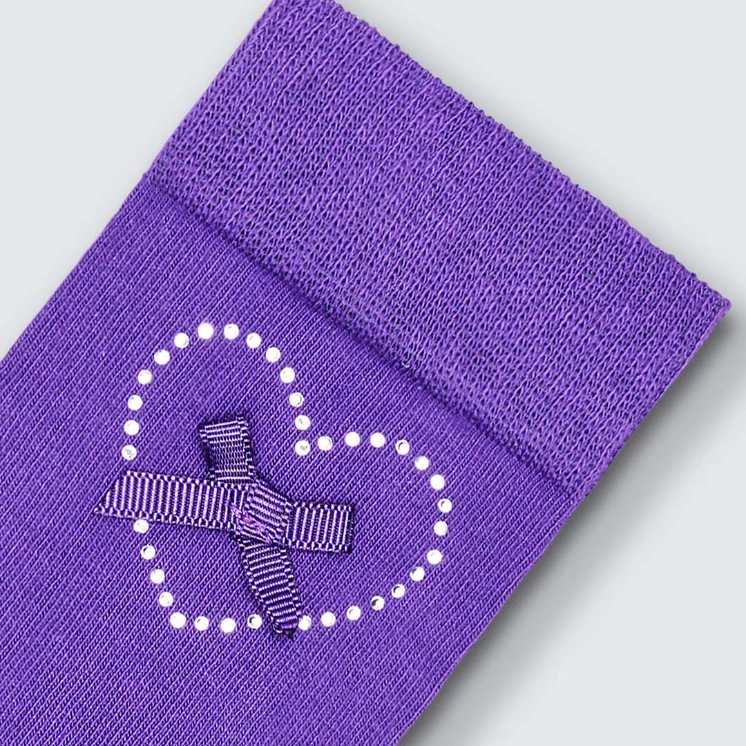 BOW HEART 1/2 CREW SOCK | PURPLE