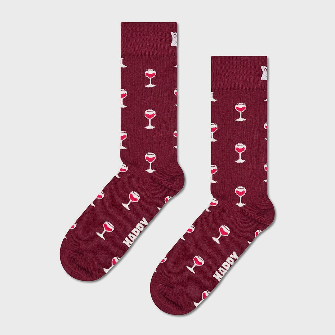 Glass Of Wine Sock (4500) | Maroon