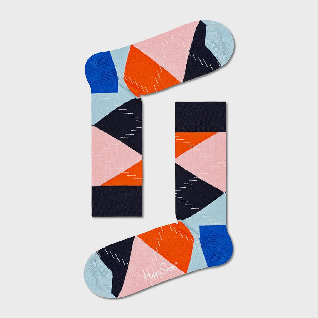 Jumbo Argyle Sock (6300) | Orange Balck Pink