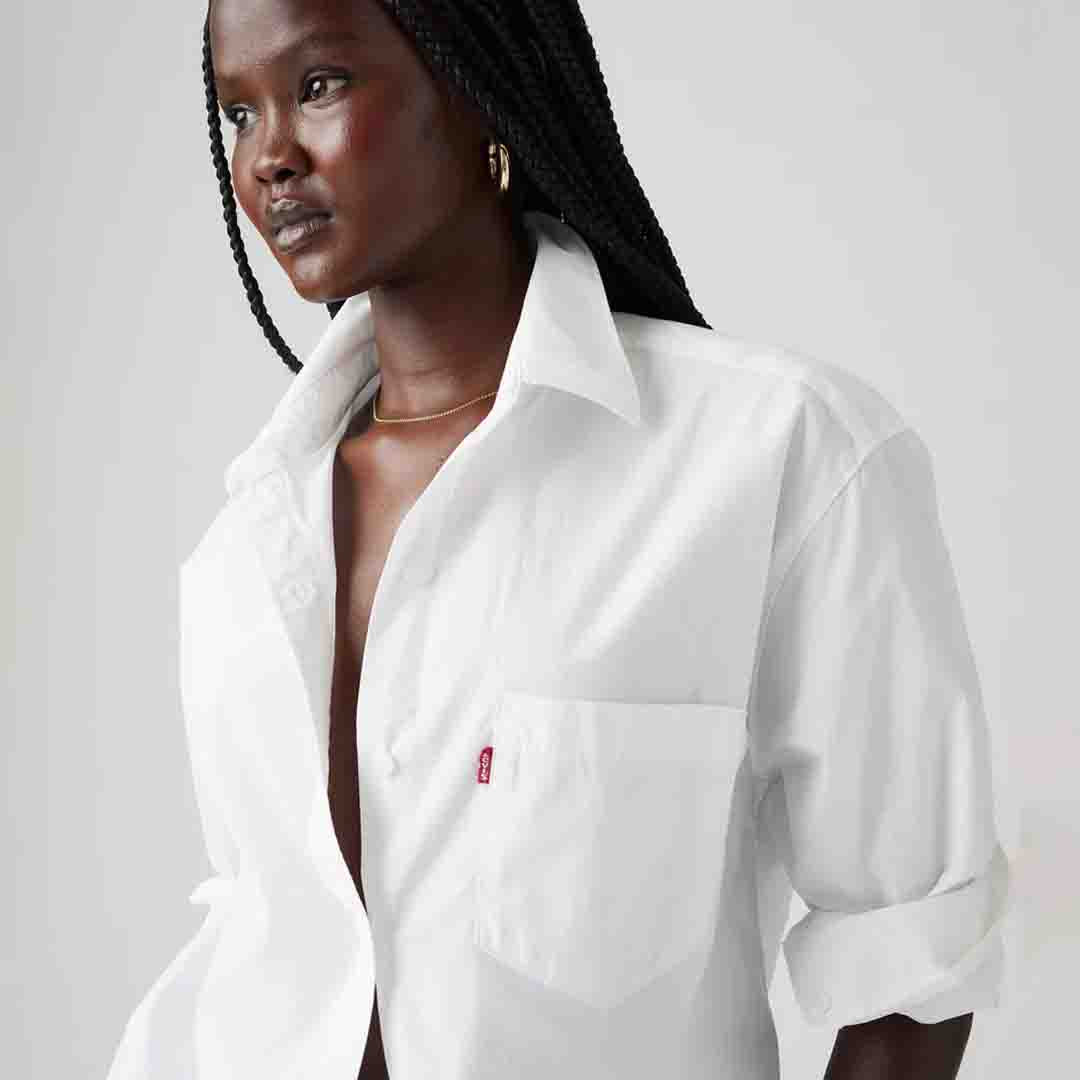 Harlie Boyfriend Shirt | White