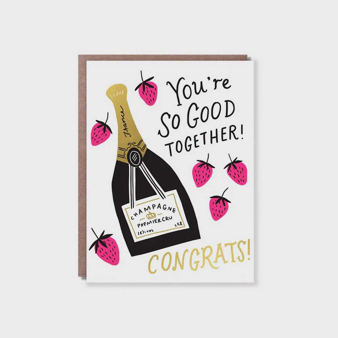 Congrats Card | Strawberries & Champagne