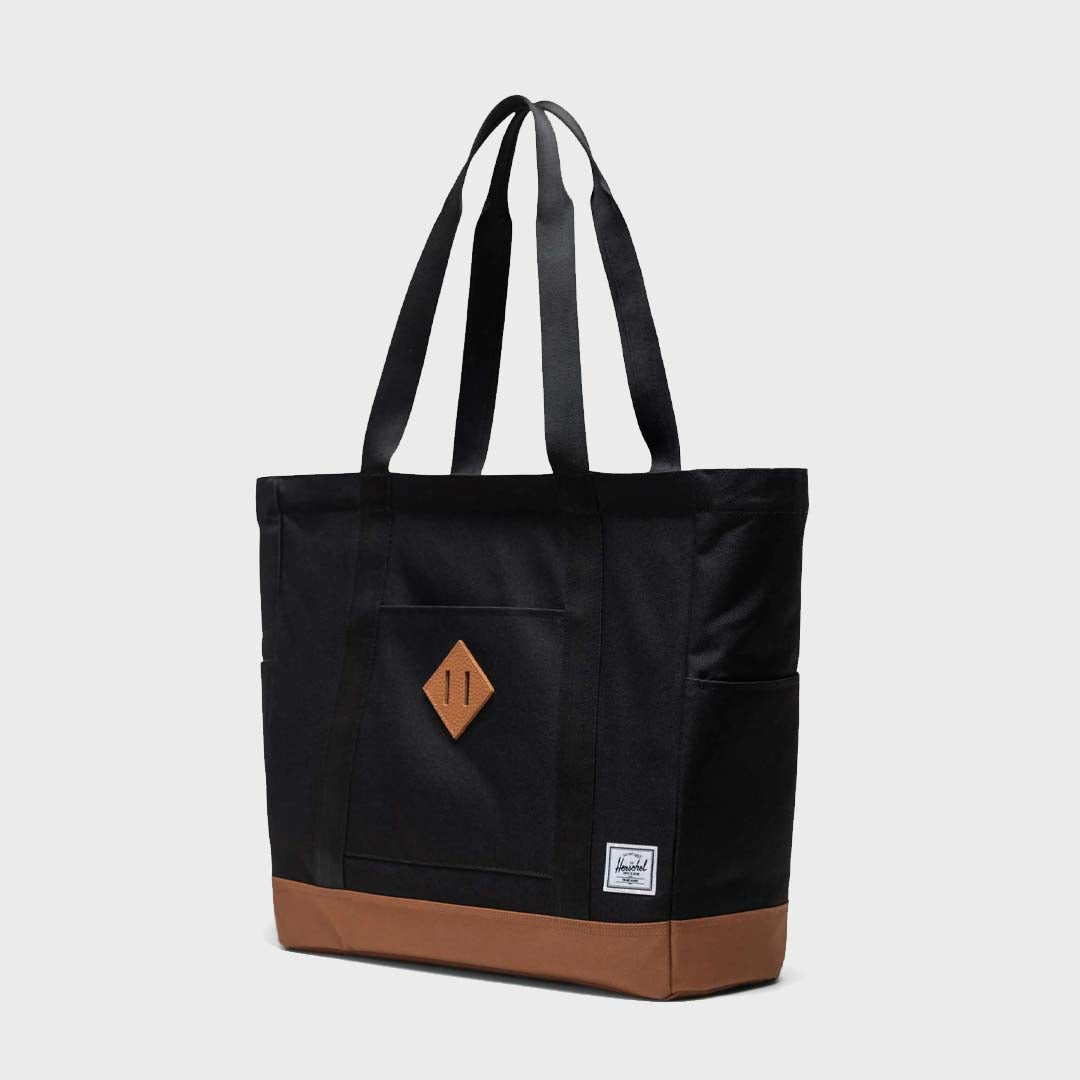 HERITAGE TOTE | BLACK SADDLE BROWN