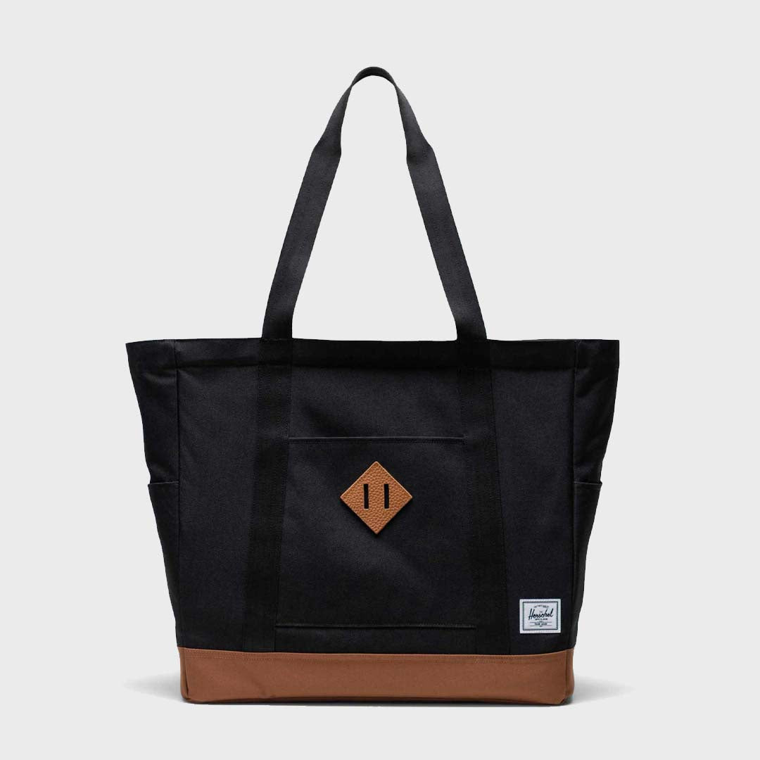 HERITAGE TOTE | BLACK SADDLE BROWN