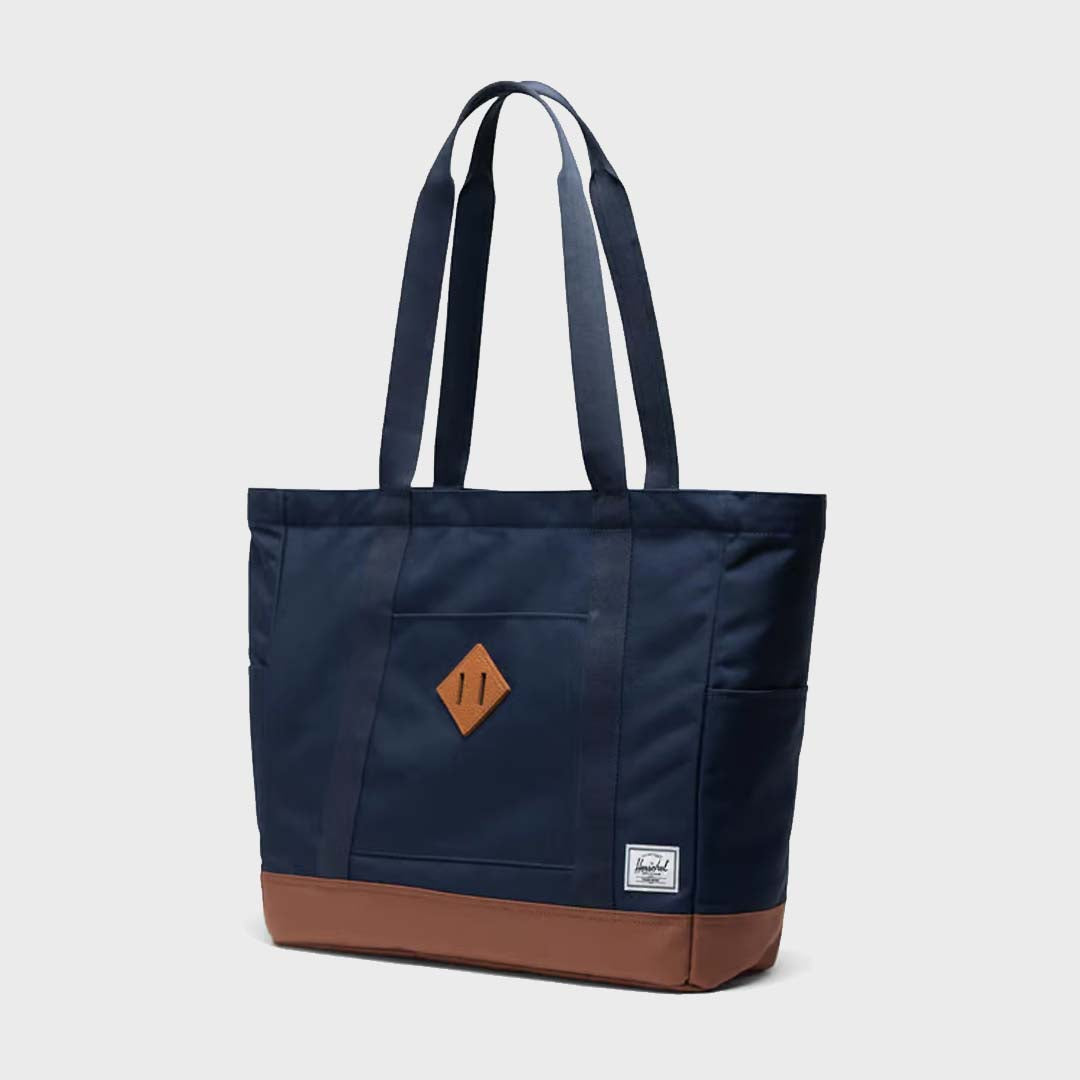 HERITAGE TOTE | NAVY SADDLE BROWN